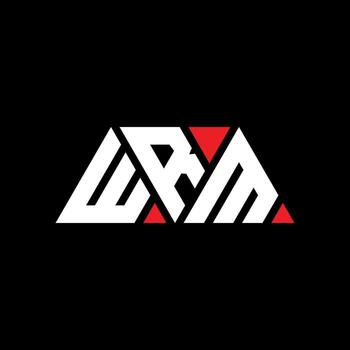 WRM triangle letter logo design with triangle shape. WRM triangle logo design monogram. WRM triangle vector logo template with red color. WRM triangular logo Simple, Elegant, and Luxurious Logo. WRM
