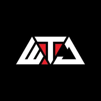 WTJ triangle letter logo design with triangle shape. WTJ triangle logo design monogram. WTJ triangle vector logo template with red color. WTJ triangular logo Simple, Elegant, and Luxurious Logo. WTJ