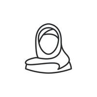 mujer árabe en icono de hijab. avatar femenino musulmán. vector