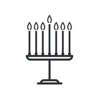 Menorah line icon design. Jewish chandelier menorah. Vector illustration on white background