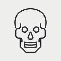 Scull line icon. Concept of death, hunger and end of the world. Human cranium contour. Vector illustration