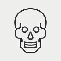 icono de línea de cráneo. concepto de muerte, hambre y fin del mundo. contorno del cráneo humano. ilustración vectorial vector