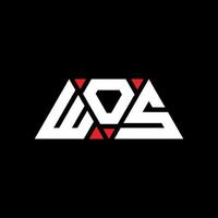 diseño de logotipo de letra triangular wos con forma de triángulo. monograma de diseño de logotipo de triángulo wos. plantilla de logotipo de vector de triángulo wos con color rojo. logo triangular wos logo simple, elegante y lujoso. ay