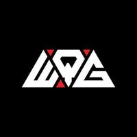 WQG triangle letter logo design with triangle shape. WQG triangle logo design monogram. WQG triangle vector logo template with red color. WQG triangular logo Simple, Elegant, and Luxurious Logo. WQG