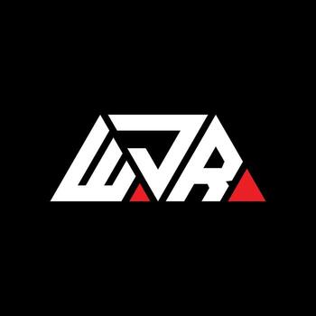 diseño de logotipo de letra triangular wjr con forma de triángulo. monograma de diseño del logotipo del triángulo wjr. plantilla de logotipo de vector de triángulo wjr con color rojo. logo triangular wjr logo simple, elegante y lujoso. wjr