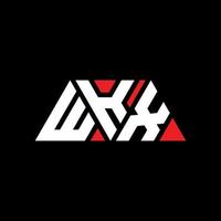diseño de logotipo de letra triangular wkx con forma de triángulo. monograma de diseño del logotipo del triángulo wkx. plantilla de logotipo de vector de triángulo wkx con color rojo. logotipo triangular wkx logotipo simple, elegante y lujoso. wkx