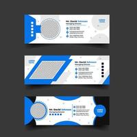 Email signature Design. Emailers author visit cards user interface, business address, telephone, profile person design template vector