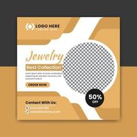 Jewelry sale social media post banner design vector