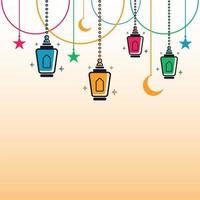 Unique Islamic Lantern Decoration Ornaments Design vector