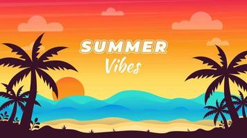 Gradient Summer Vibes Holiday Traveling Background Design vector
