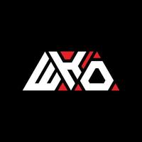 diseño de logotipo de letra triangular wko con forma de triángulo. monograma de diseño de logotipo de triángulo wko. plantilla de logotipo de vector de triángulo wko con color rojo. logotipo triangular wko logotipo simple, elegante y lujoso. wko