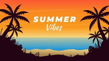 Gradient Summer Vibes Holiday Traveling Background Design vector