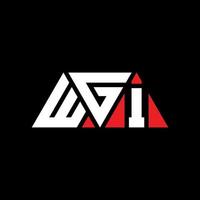 WGI triangle letter logo design with triangle shape. WGI triangle logo design monogram. WGI triangle vector logo template with red color. WGI triangular logo Simple, Elegant, and Luxurious Logo. WGI