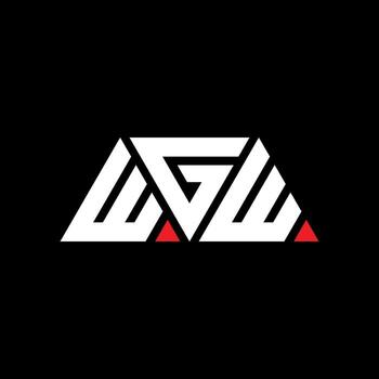 WGW triangle letter logo design with triangle shape. WGW triangle logo design monogram. WGW triangle vector logo template with red color. WGW triangular logo Simple, Elegant, and Luxurious Logo. WGW