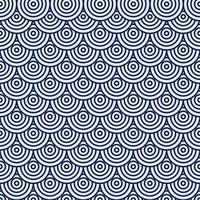 Navy blue Japanese geometric pattern background. vector