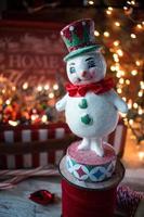 Home for the Holidays box full of Christmas decorations photo