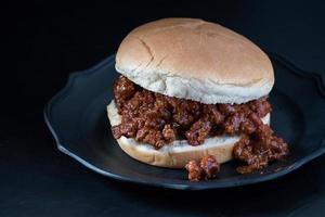 Sloppy Joe sandwich on bun photo