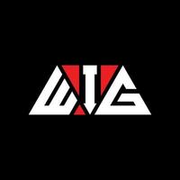 WIG triangle letter logo design with triangle shape. WIG triangle logo design monogram. WIG triangle vector logo template with red color. WIG triangular logo Simple, Elegant, and Luxurious Logo. WIG