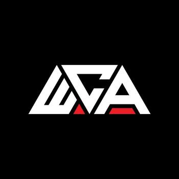 WCA triangle letter logo design with triangle shape. WCA triangle logo design monogram. WCA triangle vector logo template with red color. WCA triangular logo Simple, Elegant, and Luxurious Logo. WCA