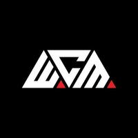 diseño de logotipo de letra triangular wcm con forma de triángulo. monograma de diseño de logotipo de triángulo wcm. plantilla de logotipo de vector de triángulo wcm con color rojo. logotipo triangular wcm logotipo simple, elegante y lujoso. wcm