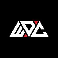 diseño de logotipo de letra triangular wdc con forma de triángulo. monograma de diseño del logotipo del triángulo wdc. plantilla de logotipo de vector de triángulo wdc con color rojo. logotipo triangular wdc logotipo simple, elegante y lujoso. wdc