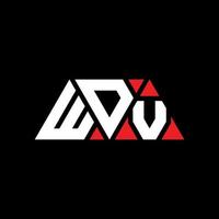 diseño de logotipo de letra triangular wdv con forma de triángulo. monograma de diseño de logotipo de triángulo wdv. plantilla de logotipo de vector de triángulo wdv con color rojo. logo triangular wdv logo simple, elegante y lujoso. wdv