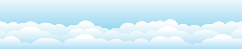 nubes y cielo, fondo de naturaleza meteorológica, banner horizontal, ilustración vectorial. vector