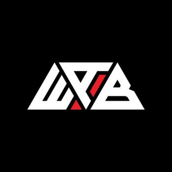 WAB triangle letter logo design with triangle shape. WAB triangle logo design monogram. WAB triangle vector logo template with red color. WAB triangular logo Simple, Elegant, and Luxurious Logo. WAB