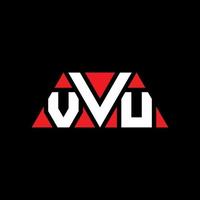 VVU triangle letter logo design with triangle shape. VVU triangle logo design monogram. VVU triangle vector logo template with red color. VVU triangular logo Simple, Elegant, and Luxurious Logo. VVU