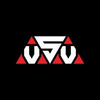VSV triangle letter logo design with triangle shape. VSV triangle logo design monogram. VSV triangle vector logo template with red color. VSV triangular logo Simple, Elegant, and Luxurious Logo. VSV