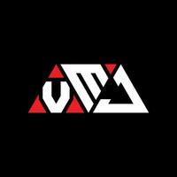 diseño de logotipo de letra triangular vmj con forma de triángulo. monograma de diseño del logotipo del triángulo vmj. plantilla de logotipo de vector de triángulo vmj con color rojo. logotipo triangular vmj logotipo simple, elegante y lujoso. vmj