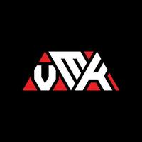 Diseño de logotipo de letra triangular vmk con forma de triángulo. monograma de diseño de logotipo de triángulo vmk. plantilla de logotipo de vector de triángulo vmk con color rojo. logotipo triangular vmk logotipo simple, elegante y lujoso. vmk