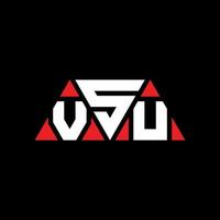VSU triangle letter logo design with triangle shape. VSU triangle logo design monogram. VSU triangle vector logo template with red color. VSU triangular logo Simple, Elegant, and Luxurious Logo. VSU