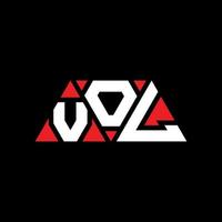 VOL triangle letter logo design with triangle shape. VOL triangle logo design monogram. VOL triangle vector logo template with red color. VOL triangular logo Simple, Elegant, and Luxurious Logo. VOL