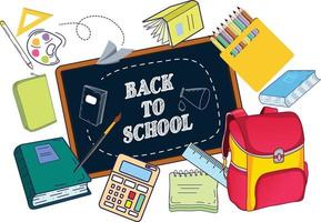 Back to school doodle elements background. vector