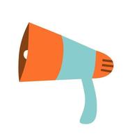 Flat style megaphone for protests vector isolated illustration