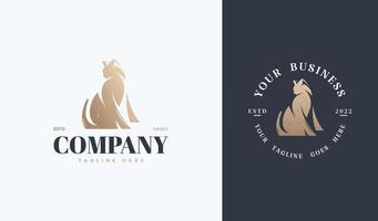Simple elegant cat logo design