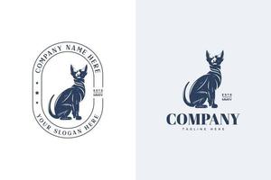 Classic cat logo with vertical and circular look