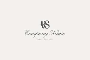 Letter RS logo with luxury classic font
