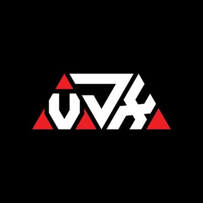 VJX triangle letter logo design with triangle shape. VJX triangle logo design monogram. VJX triangle vector logo template with red color. VJX triangular logo Simple, Elegant, and Luxurious Logo. VJX
