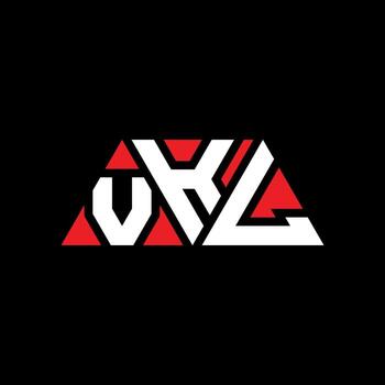 VKL triangle letter logo design with triangle shape. VKL triangle logo design monogram. VKL triangle vector logo template with red color. VKL triangular logo Simple, Elegant, and Luxurious Logo. VKL