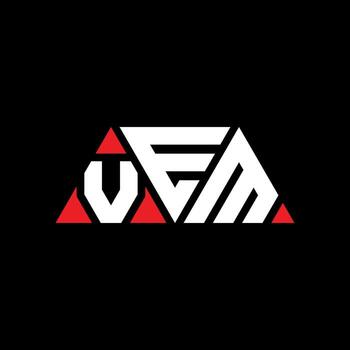 diseño de logotipo de letra de triángulo vem con forma de triángulo. monograma de diseño de logotipo de triángulo vem. plantilla de logotipo de vector de triángulo vem con color rojo. logotipo triangular vem logotipo simple, elegante y lujoso. vem