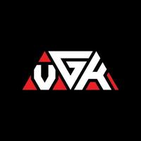 diseño de logotipo de letra de triángulo vgk con forma de triángulo. monograma de diseño de logotipo de triángulo vgk. plantilla de logotipo de vector de triángulo vgk con color rojo. logotipo triangular vgk logotipo simple, elegante y lujoso. vgk
