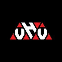 diseño de logotipo de letra triangular vhv con forma de triángulo. monograma de diseño de logotipo de triángulo vhv. plantilla de logotipo de vector de triángulo vhv con color rojo. logo triangular vhv logo simple, elegante y lujoso. vhv