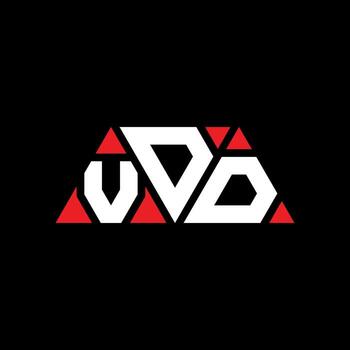 VDD triangle letter logo design with triangle shape. VDD triangle logo design monogram. VDD triangle vector logo template with red color. VDD triangular logo Simple, Elegant, and Luxurious Logo. VDD