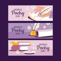 Poetry Day Banners Set vector