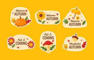 Fall Season Sticker Pack vector