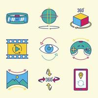 360 Degrees Technology Simple Colorful Flat Icon vector