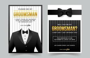 Be My Groomsman Card Design vector