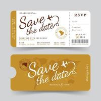 invitación de boda temática de destino de viaje vector